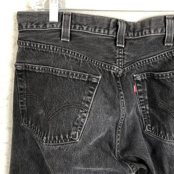VTG Levis 501 Jeans Mens 38x32 Black FadedButton Fly Straight Leg Y2K Mexico
